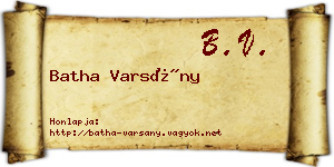 Batha Varsány névjegykártya